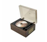 FytStycale Lecteur de Disque Bluetooth Lecteur CD Lecteur Audio Lecteur Multimédia avec Lecture CD USB et Entrée Sortie Audio Haut-Parleur Intégré et Capot, Marron, Noyer