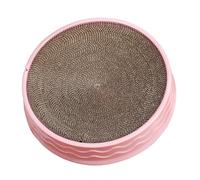 FytStycale Lit à Griffer 2 en 1 pour Chat, Comprenant Un Griffoir, Un Grand Griffoir Rond et Double Face, Un Canapé pour Animaux, Un Tapis à Griffer, pour Jouer, Rose