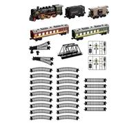 FytStycale Locomotive à Vapeur Électrique en Plastique Sonore Train Wagon à Charbon Voitures Télécommandé à la pr Enfants, Jeu D'intérieur