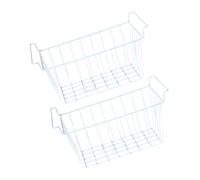 FytStycale Lot de 2 Paniers de Rangement pour Réfrigérateur, Boîtes de Rangement En Fil Métallique avec Séparateur et Poignée, Paniers Empilables pour Plus D', 49,5 x 24,5 x 20 cm