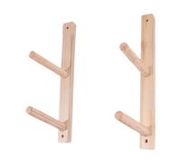FytStycale Lot de 2 Supports de Rangement en Bois pour Tapis de, Support de Tapis de, Organisateur de Salle de Sport, Crochets Muraux pour Bandes de Ré, 2 Niveaux