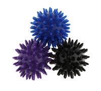 FytStycale Lot de 3 Balles de Massage Techniques, à Picots pour Un Soulagement Ciblé Des Points D'acupuncture, 3 Couleurs, Violet Noir Bleu, 6cm