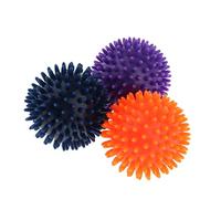 FytStycale Lot de 3 Balles de Massage Techniques, à Picots pour Un Soulagement Ciblé Des Points D'acupuncture, 3 Couleurs, Violet Orange Bleu, 8cm