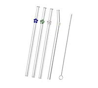 FytStycale Lot de 5 Verres Courbés En Forme de Fleur, 20 Cm, Réutilisables et Faciles à Nettoyer, Parfaits pour Les Pique-niques, Les Anniversaires, Le Bubble Te