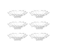 FytStycale Lot de 6 Anneaux de Protection Anti-Goutte, Bobeches en Verre pour Bougies Coniques, Protection des Nappes pour Veillée aux Chandelles, Anniversaire, Pétale Côtelé