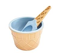 FytStycale Machine à Dessert Électrique Bol à Glace Tasse à Yaourt Congelé Coupe à Sorbet avec Cuillère à Long Manche en Plastique Réutilisable Imitation Cornet
