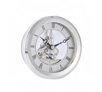 FytStycale Mouvement d'Horloge Décoratif Encastrable Squelette 98 mm,Argent | Cadran d'Horloge à Mécanisme avec Engrenage Visible, Cadran Rond de Montre Murale avec Aiguilles Ornées et Verre Transparent