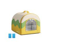 FytStycale Niche avec Poignée Isolant Maison Compact Abri pour Chats, Petits Chiens, Déplacement, Jaune Citron, L