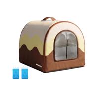 FytStycale Niche avec Poignée Isolant Maison Compact Abri pour Chats, Petits Chiens, Déplacement, Marron Chocolat, L