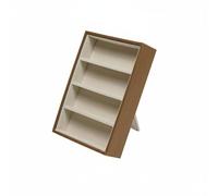FytStycale Organisateur de Lunettes de Soleil 4 Compartiments Rangement Domestique Support Intégré pour Commode, Beige Effet Bois