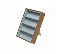 FytStycale Organisateur de Lunettes de Soleil 4 Compartiments Rangement Domestique Support Intégré pour Commode, Gris Glacé Effet Bois