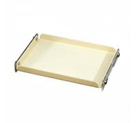 FytStycale Organisateur Salle Bain à Un Niveau Imperméable Plateau Vanité en Acrylique Autoportant pour Comptoir, Blanc Cassé, Grand 32 Cm X 20,5 Cm X 4 Cm