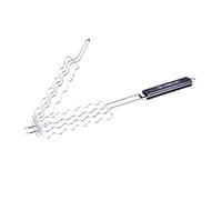 FytStycale Panier Barbecue Grill Acier Inoxydable à Maillage Fin Résistant Poignée Bois Sécurisée Nettoyage Facile Distribution Homogène Chaleur Convient pour, C