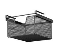 FytStycale Panier de Rangement Noir sous Étagère, Organisateur Suspendu Coulissant, Corbeille de Rangement, Tiroir pour Rangement de Cuisine et Placard, Idéal pour Chambre à Coucher, Longueur 46 Cm
