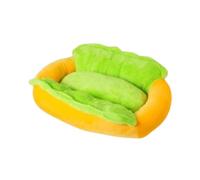 FytStycale Panier Hot Dog pour Animaux Lit Chien Chat Couchage Coque Tissu Velours Agréable Au Toucher pour Sommeil Réparateur Centre Semi Fermé Ras, Petit