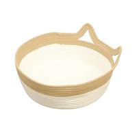 FytStycale Panier pour Chat, Griffoir pour Chat, Fait Main, Petit Lit pour Chien, Maison pour Chat, Corde Tressée, Lit pour Chat Tressé, Griffoir et Couchage Pou, 15cmx48cm
