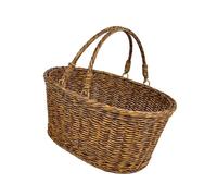 FytStycale Panier Tressé Main Imitation Rotin Panier à Poignée pour Fruits Fleurs Bonbons Organisateur de Rangement Élégant Adapté pour Espace de Vie, L