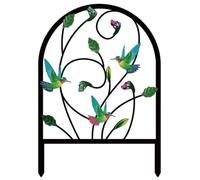 FytStycale Panneau Clôture Arqué Autoportant Panneau Métal Noir Arrondi Clôture Jardin Décorative en Métal, Oiseau