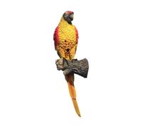 FytStycale Perroquet Parlant à écrire, Figurine Décorative pour Arbre, 10,2 X 9,4 X 33 Cm, pour Balcon et Mur, Installation Rapide, Résine, Rouge