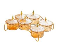 FytStycale Plat Snack Dried Fruit Dish Plateau de Rangement Alimentaire Bol à Fruits Noix Plateau à Couvercle Créatif En Pp Fer Convient pour Fête Réunion Salon, Ambre