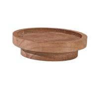 FytStycale Plateau rond en bois pour le thé, plateau de service, idéal pour l'hôtel, le comptoir, le salon ou toute autre pièce, Brun