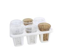 FytStycale Plateau Semis avec Pots Compact Pot Pépinière Perforé Bac pour Débutants, Pot Transparent Vert De Montagne + Pot Thé Vert De Montagne, Support À Six Grilles Blanc
