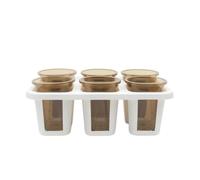 FytStycale Plateau Semis avec Pots Compact Pot Pépinière Perforé Bac pour Débutants, Thé Vert De Montagne, Support À Six Grilles Blanc
