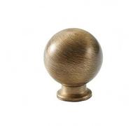 FytStycale Poignée En Laiton Brossé Vis 25 Mm Poignée Tiroir pour Placard, Armoire, 29mm Hauteur X 25mm Diamètre, Base 15mm, 2 Boule Ronde - Petite/Bronze Antique