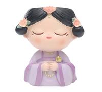 FytStycale Pot de Fleurs en Forme de Tête, Pot de Bureau, Statuette de Fille, Artisanat, Cadeau à Faire Soi-même, Décoration, Pot de Fleurs, Résine, Pot de, Violet