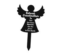 FytStycale Poteau Commémoratif, Décoration de Jardin, Plaque Commémorative d'ange, Poteau de Jardin, Stèle Funéraire Commémorative « dans Nos Cœurs, pour Grand-mère