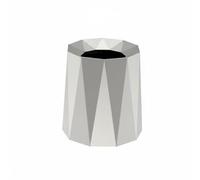 FytStycale Poubelle Ménagère Panier à Déchets Double Paroi Forme Géométrique Base Antidérapante pour Salon Chambre Salle de Bain Bureau, Silver, L