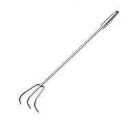 FytStycale Rateau Agricole Rateau de Jardin Griffe Cultivateur Sarcloir en Acier Inoxydable Renforcé Résistant à la Rouille Manche Long Confortable pour Aérer Le , 100CM , 3-Dents