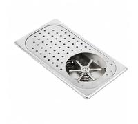 FytStycale Rinçage-Tasse Encastrable Plaque Amovible Lave-Tasse Encastrable Évacuation Central Nettoyeur Gobelet à Pression, Moyen, Tête En Acier À Trou Rond En Acier, Taille D Ouverture 30x16cm