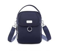FytStycale Sac à Bandoulière Femme Petit Sac à Main Pochette Téléphone Compartiments Multiples Fermetures Zippées Oxford Anti Éclaboussures Bretelle Ajustable, Bleu Foncé