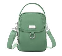 FytStycale Sac à Bandoulière Femme Petit Sac à Main Pochette Téléphone Compartiments Multiples Fermetures Zippées Oxford Anti Éclaboussures Bretelle Ajustable, Vert