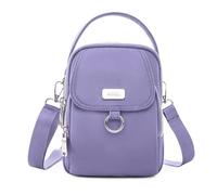 FytStycale Sac à Bandoulière Femme Petit Sac à Main Pochette Téléphone Compartiments Multiples Fermetures Zippées Oxford Anti Éclaboussures Bretelle Ajustable, Violet