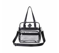FytStycale Sac à Dos Transparent Gran Capacité Sac Bandoulière Transparent avec Poche avant Bagagerie Scolaire pour Collégiens, Lycéens, École, Cours, Noir, Noir Entièrement Transparent