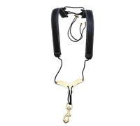 FytStycale Sangle de Harnais pour Saxophone, Rembourrée, Universelle, En Cuir, Ergonomique, Souple, Double épaule, pour Saxophones Alto et Juniors, Noir