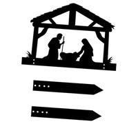 FytStycale Silhouette de scène de la Nativité Panneau de Jardin Panneau de Jardin Ornement Décoration de de Noël pour allée de fête Patio Pelouse, Style B