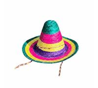 FytStycale Sombrero Mexicain Léger Chapeau Sombrero Chapeau à Pompons pour Famille, Enfants, Carnaval, Spectacle, Multicolore Sans Pompons Blancs, Diamètre 33-35 Cm