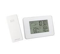 FytStycale Station Météo Intelligente Réveil Snooze Horloge de Bureau Affichage Température Humidité Prévision Météorologique Adaptable à Chambre comme, Blanc