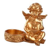 FytStycale Statue d'ange, bougeoir pour bougie chauffe-plat, accessoire décoratif de table multifonctionnel pour table à café ou à thé, sculpture en résine, 10cmx7cmx10cm