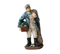 FytStycale Statuette de pêcheur, Figurine sculptée en résine, Cadeau d'intérieur pour Noël, décoration de Bureau ou fête d'anniversaire (Papa, cheminée, avec Net