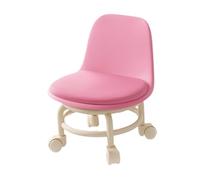 FytStycale Tabouret Bas à roulettes Rond avec Coussin Rotatif à 360°, Multifonction, Mini Cuir PU