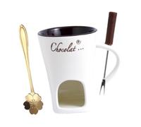 FytStycale Tasse à fondue au chocolat Ensemble de casseroles à fondue Anniversaire Réchauffeur de beurre au caramel Dessert à fondre au fromage Tasse à fondue au, Blanc