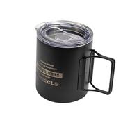 FytStycale Tasse de Randonnée Mug de Camping Poignée Rabattable Inoxydable Mug Isotherme Couvercle de Approprié pour Pêche Camping Randonnée B, Noir