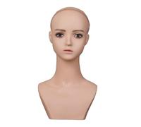 FytStycale Tête de Mannequin Féminine Maquillée, Légère et Polyvalente, avec Perruque Réaliste, Idéale pour Présenter Lunettes, Bijoux, Bonnets et Colliers.