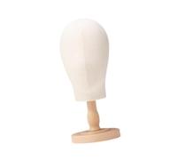 FytStycale Tête de Mannequin, Tête à Perruque, Tête Polyvalente avec Socle, Présentoir à Chapeaux, Bandeau, Coiffe, Perruque, Couleur Du Bois Court