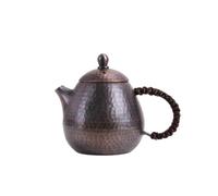 FytStycale Théière En Cuivre Artisanale Théière avec Poignée Tressée Vintage Vaisselle pour Bureau, Array, Couleur Antique