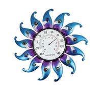 FytStycale Thermomètre extérieur décoratif, Unique et Facile à Lire, Motif, à Fixer au Mur pour la Maison ou l'extérieur, Bleu